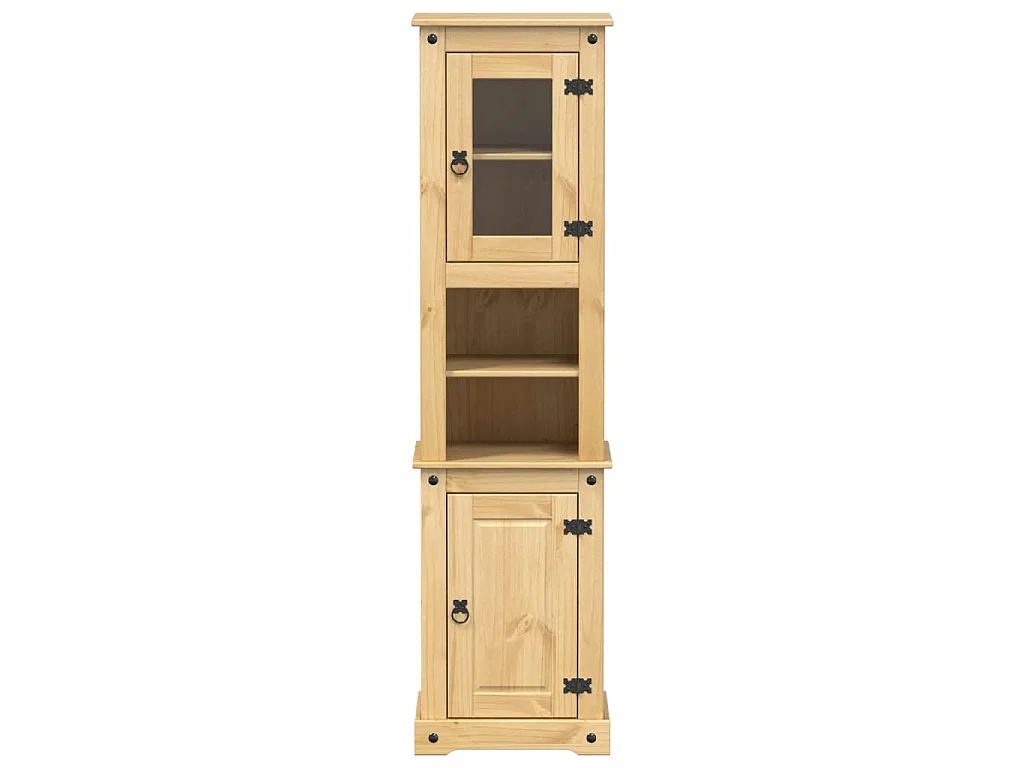 Szafka łazienkowa Corona z litego drewna sosnowego 50x40x185 cm z metalowymi uchwytami i dużą przestrzenią do przechowywania