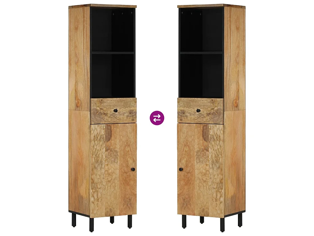 Badkamerkast 38x33x160 cm massief mangohout