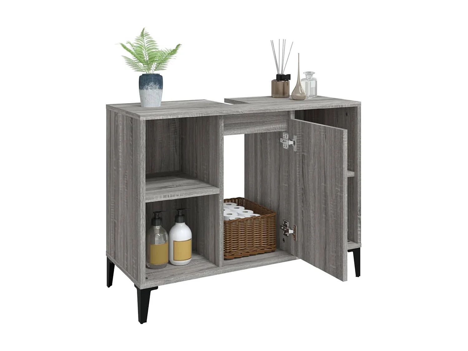 Mobile Lavabo Grigio Sonoma 80x33x60 cm in Legno Multistrato
