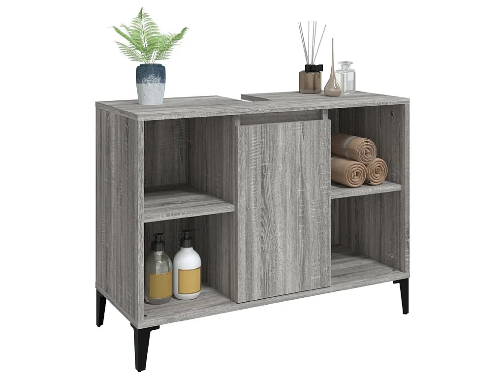 Móvel p/ lavatório 80x33x60 cm derivados madeira cinza sonoma
