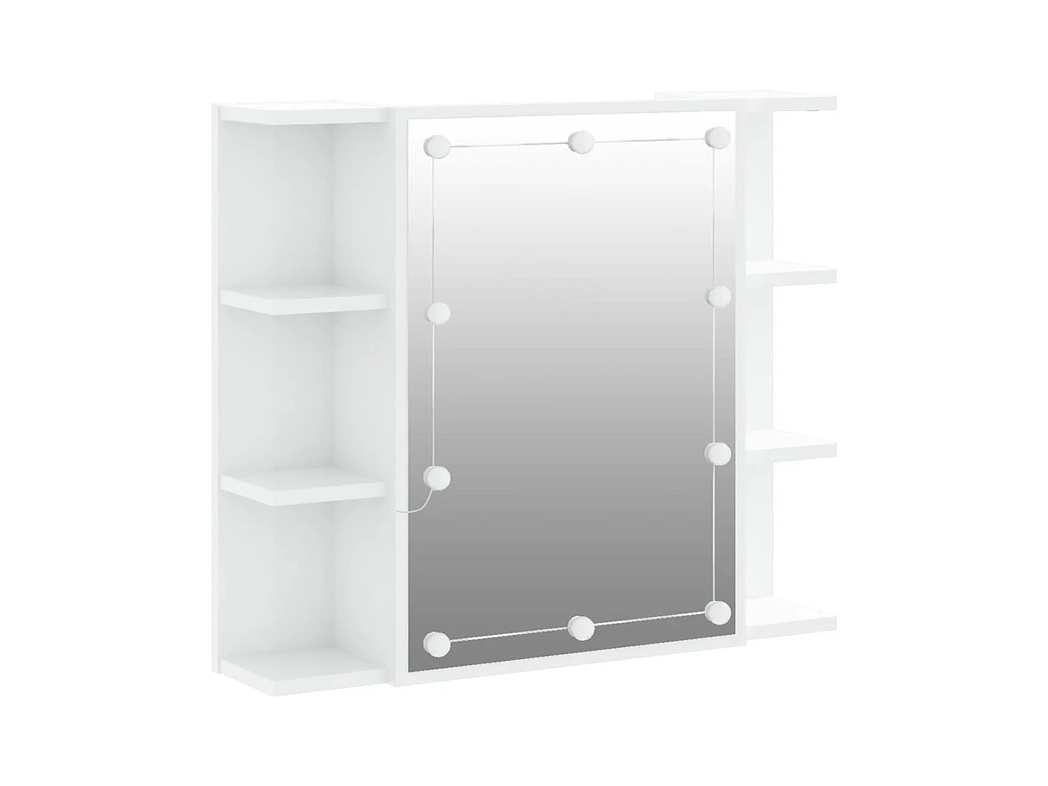Spiegelkast met LED-verlichting 70x16,5x60 cm hoogglans wit