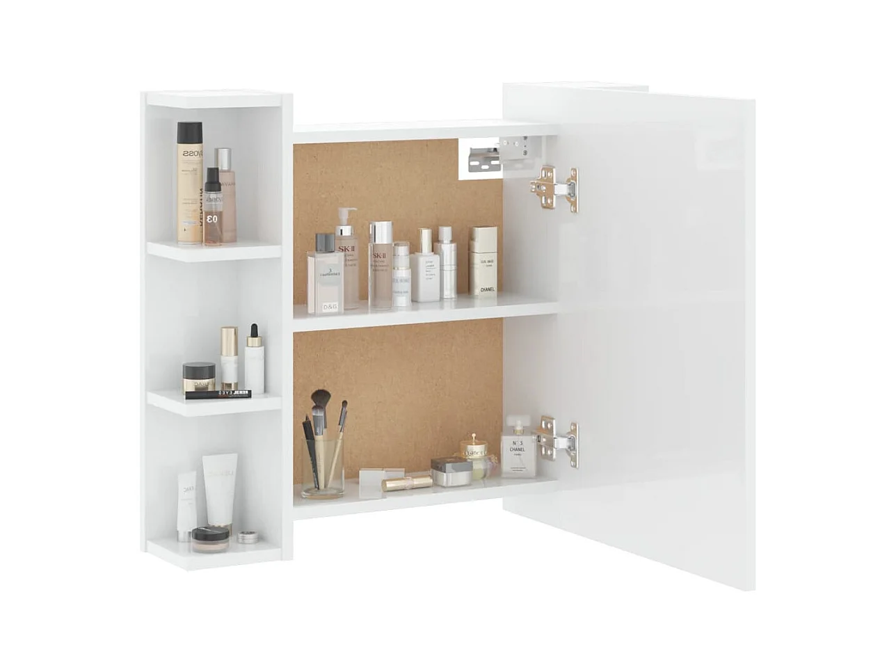 Spiegelkast met LED-verlichting 70x16,5x60 cm hoogglans wit