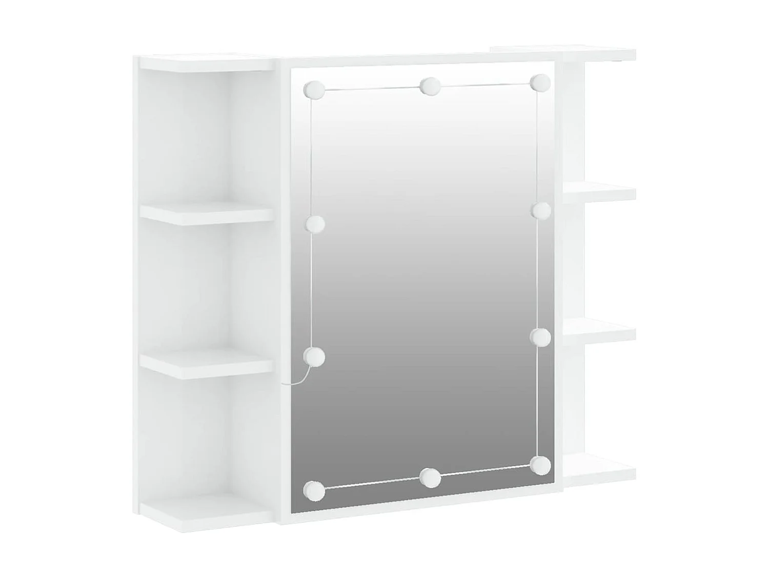 Armoire à miroir avec LED Blanc brillant 70x16,5x60 cm