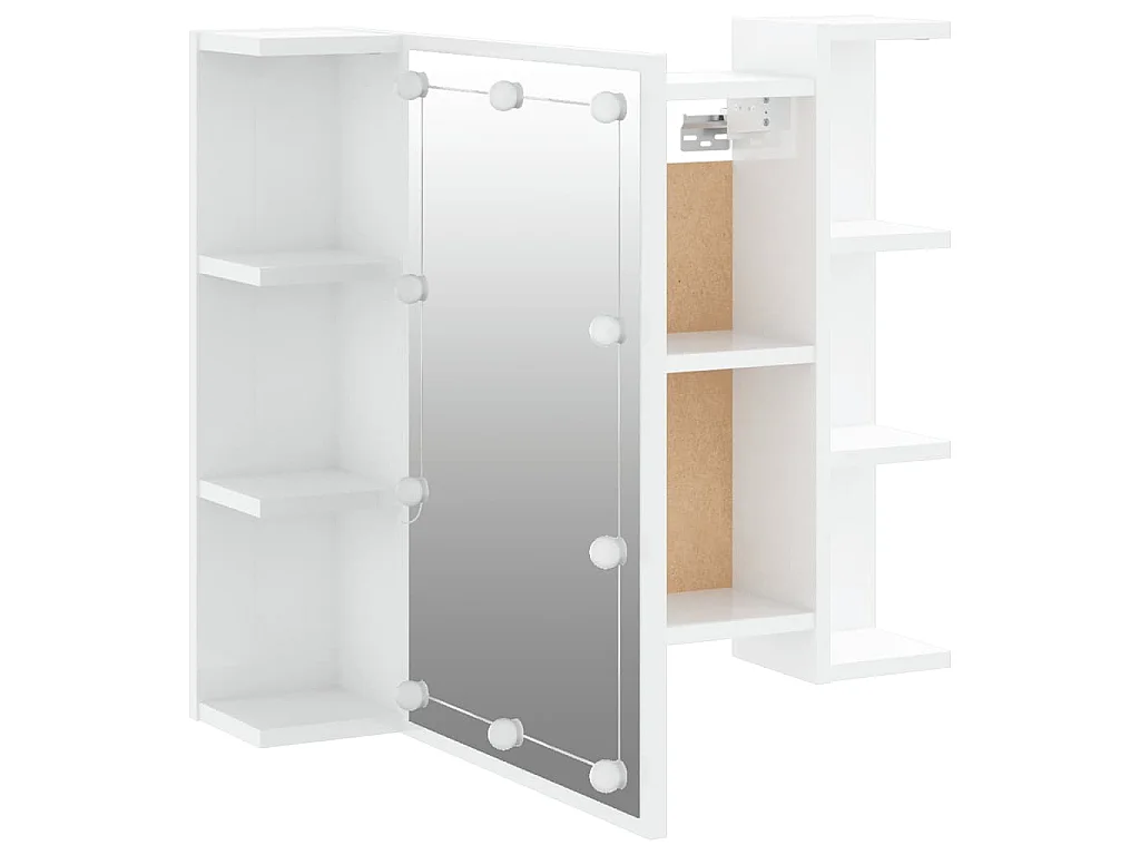 Mobile a Specchio con LED Bianco Lucido 70x16,5x60 cm