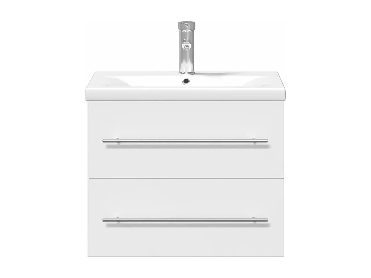 Armoire lavabo de salle de bain avec bassin intégré blanc