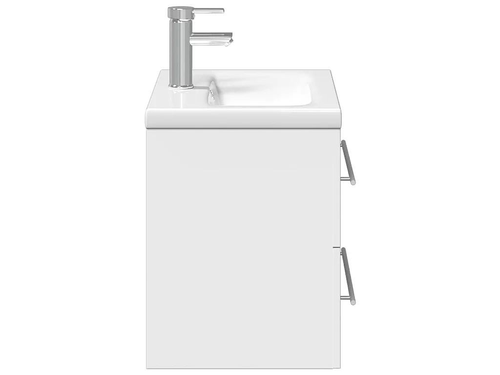 Armoire lavabo de salle de bain avec bassin intégré blanc