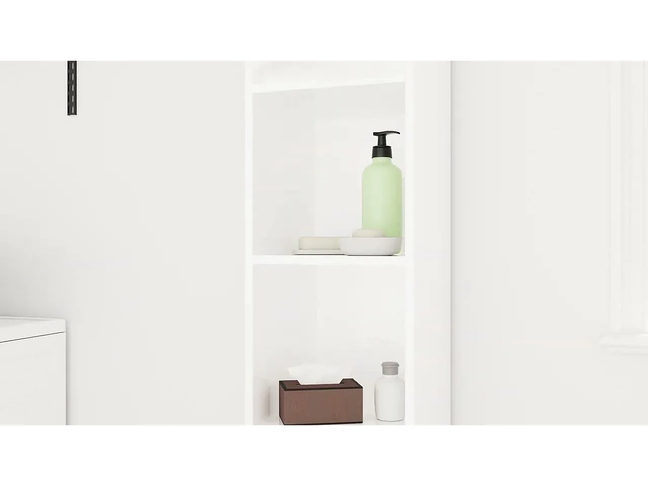 Mobile da Bagno Bianco Lucido 30x30x183,5 cm Legno Multistrato