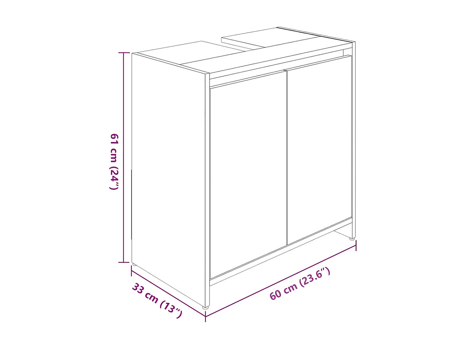Armoire de bain Chêne fumé 60x33x61 cm Bois d'ingénierie
