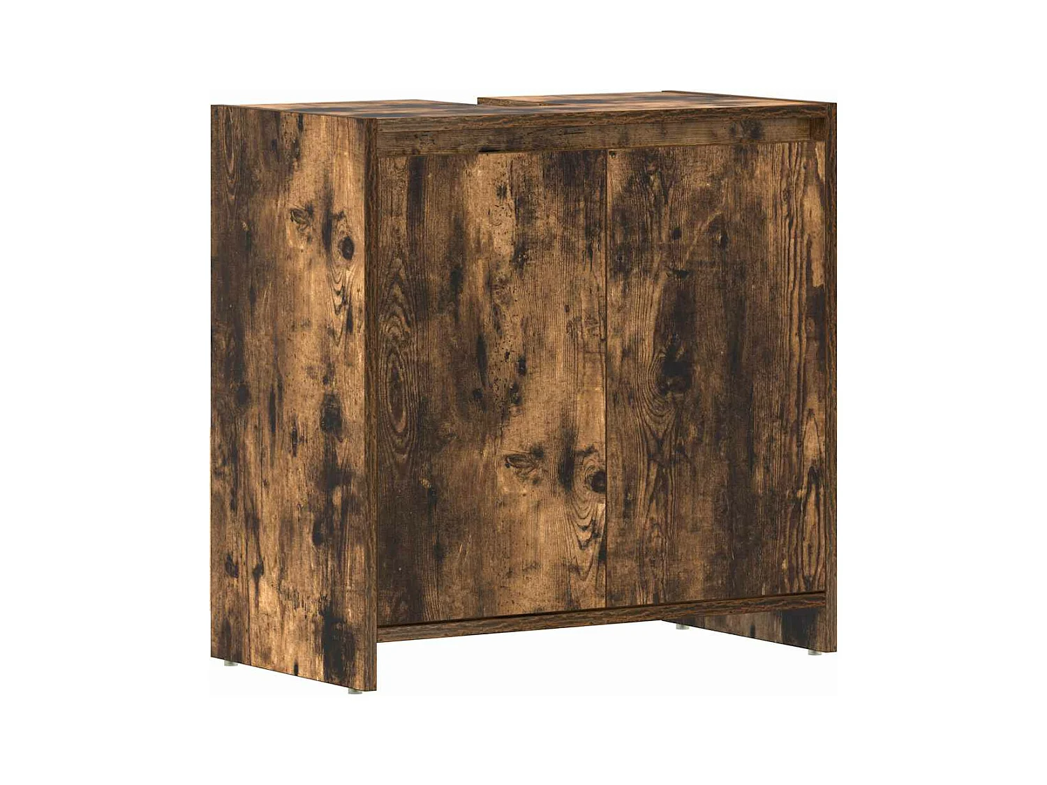 Badkamerkast 60x33x61 cm bewerkt hout gerookt eikenkleurig