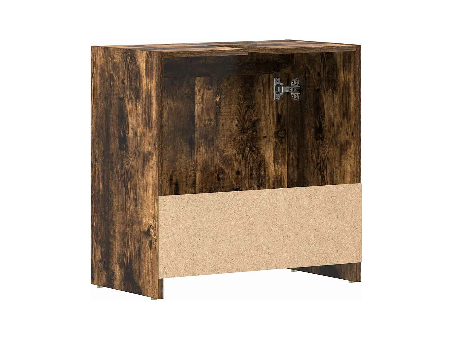 Badkamerkast 60x33x61 cm bewerkt hout gerookt eikenkleurig