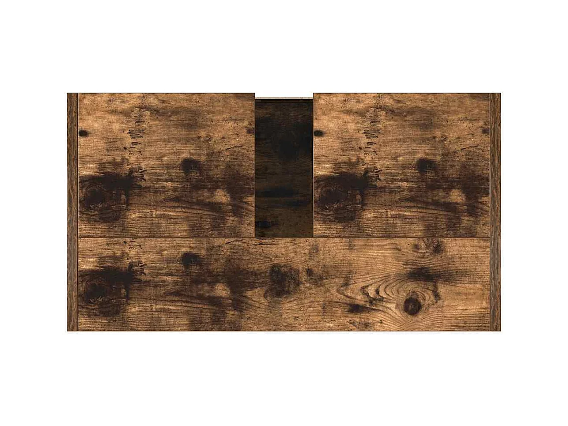 Badkamerkast 60x33x61 cm bewerkt hout gerookt eikenkleurig