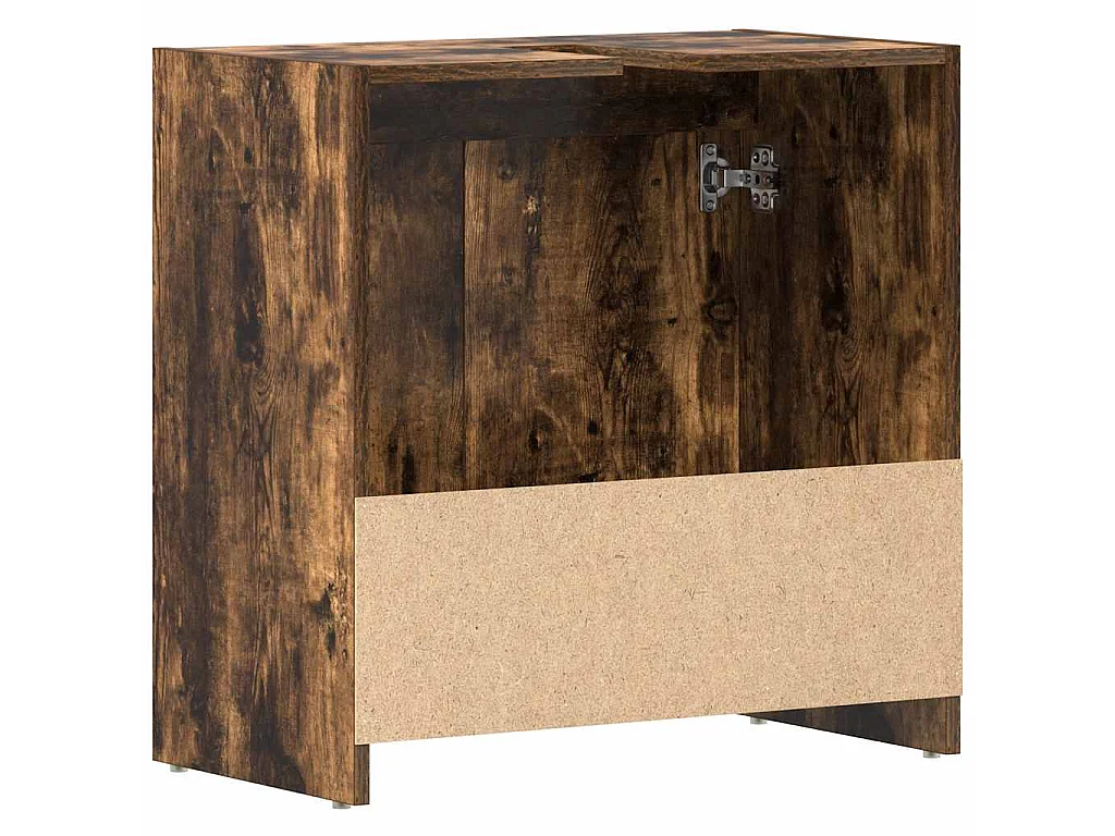 Armadietto Bagno Rovere Fumo 60x33x60 cm in Legno Multistrato