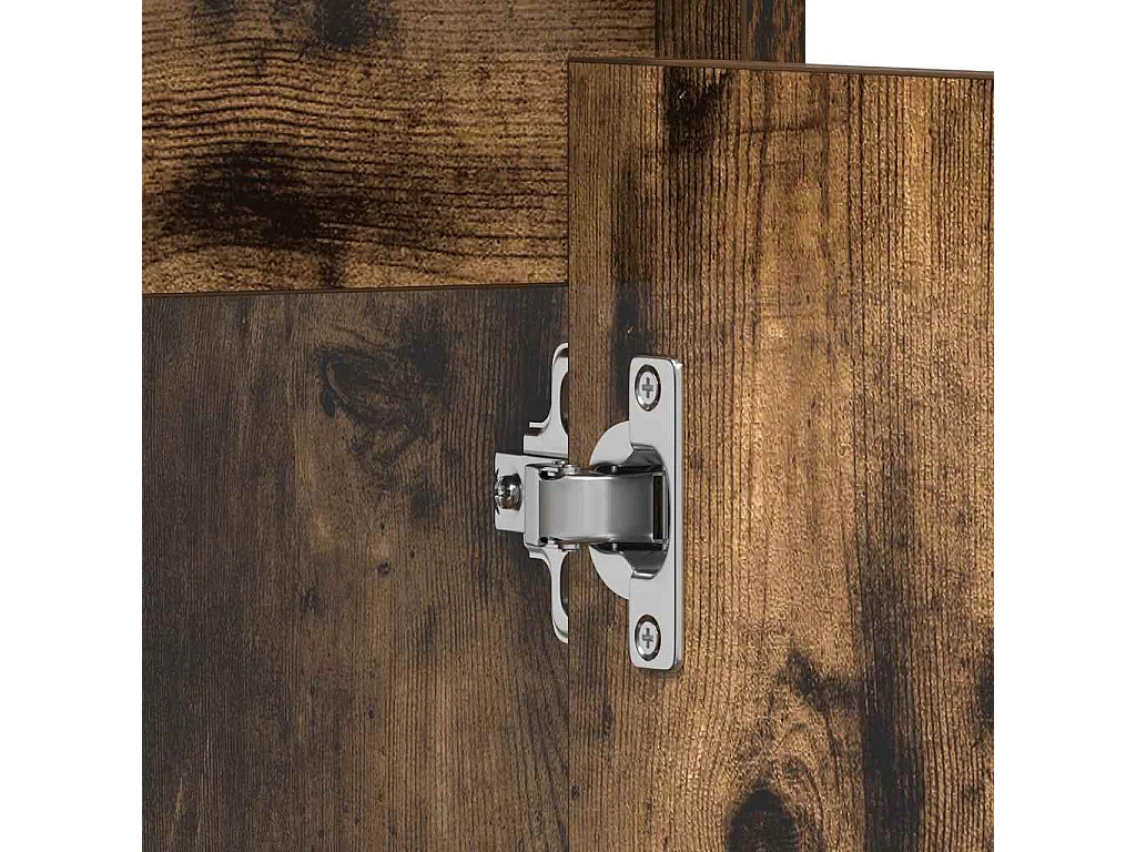Armadietto Bagno Rovere Fumo 60x33x60 cm in Legno Multistrato
