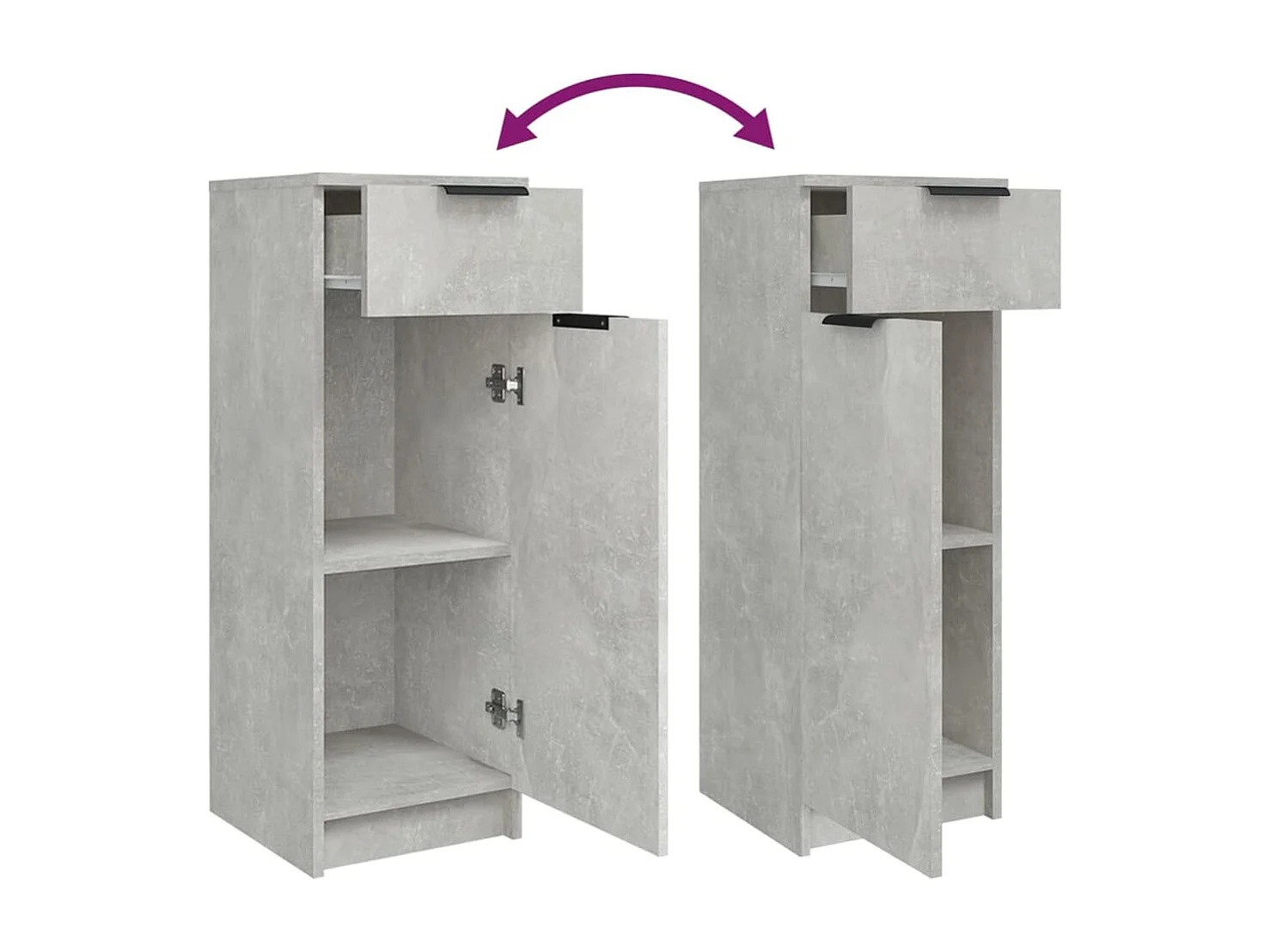 Set Mobili da Bagno 4 pz Grigio Cemento in Legno Multistrato