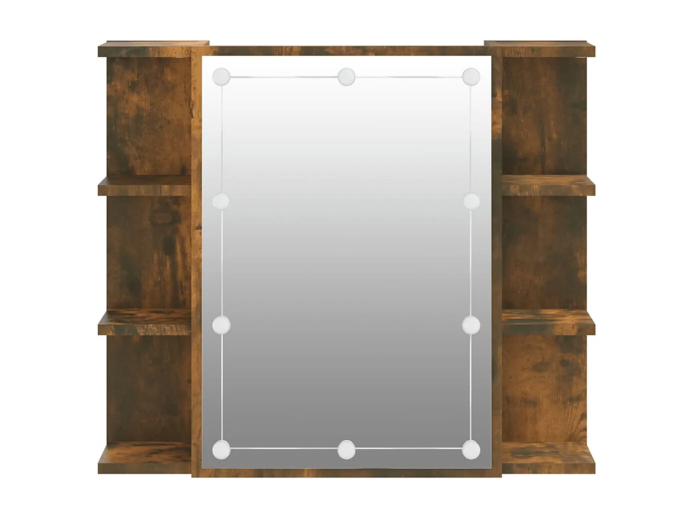 Armoire à miroir avec LED Chêne fumé 70x16,5x60 cm