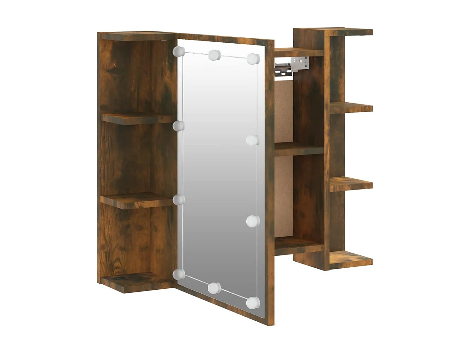 Armoire à miroir avec LED Chêne fumé 70x16,5x60 cm