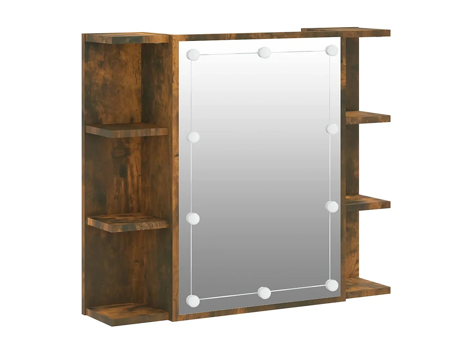 Armoire à miroir avec LED Chêne fumé 70x16,5x60 cm