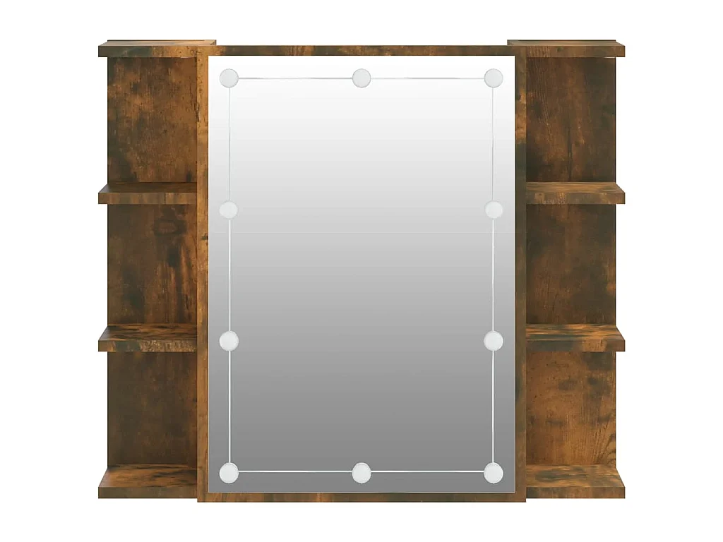 Armoire à miroir avec LED Chêne fumé 70x16,5x60 cm