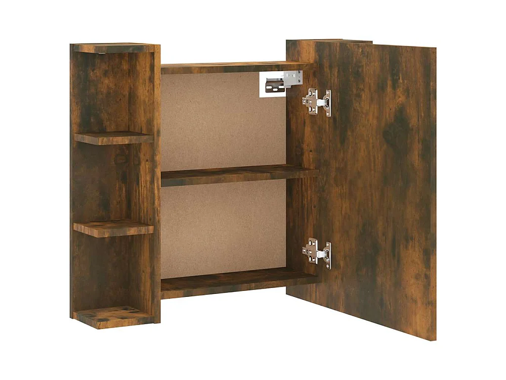 Armoire à miroir avec LED Chêne fumé 70x16,5x60 cm