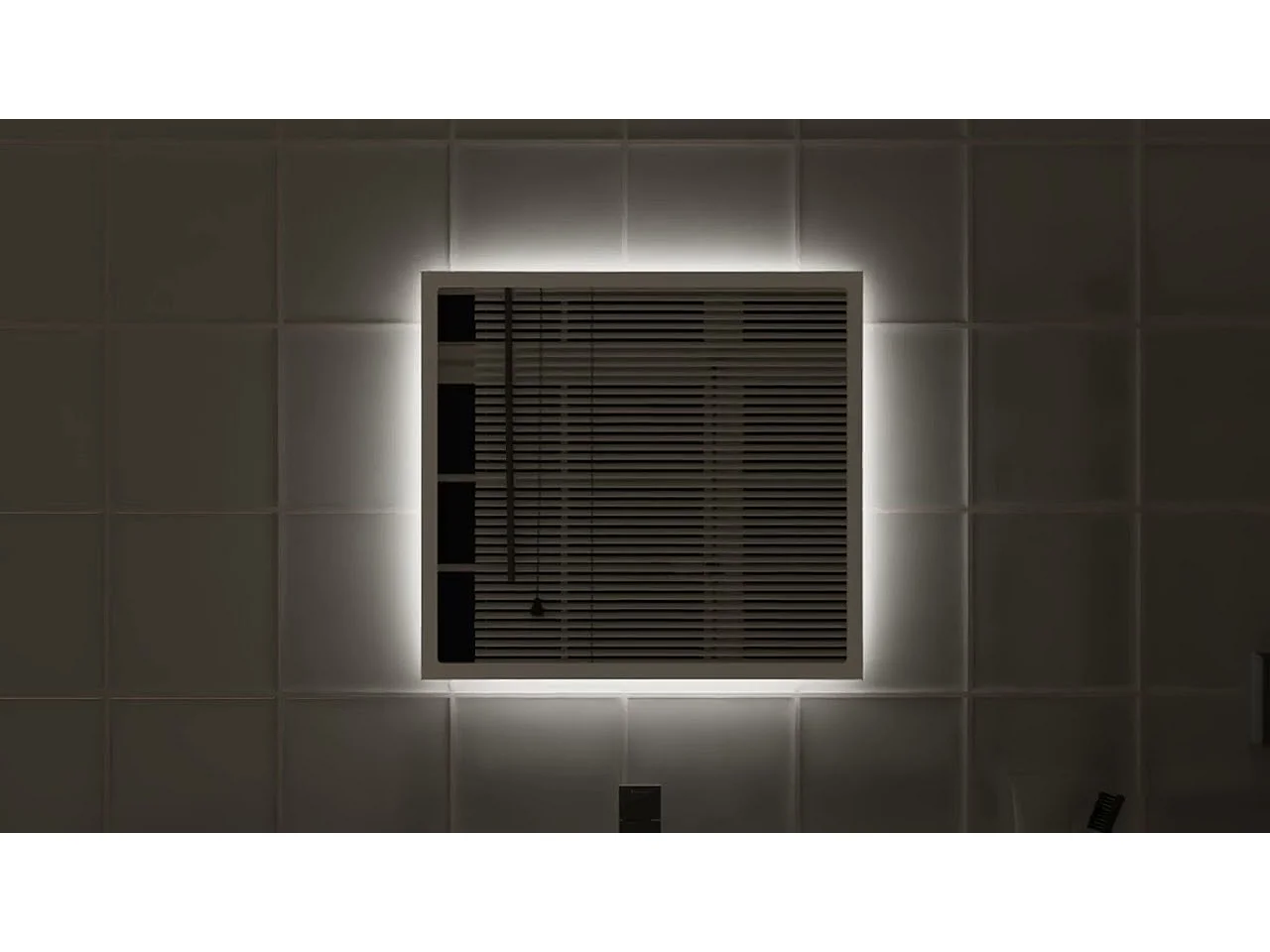 Miroir à LED de salle de bain Blanc 40x8,5x37 cm Acrylique