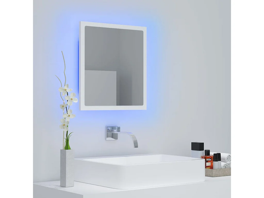 Specchio da Bagno con LED Bianco 40x8,5x37 cm in Acrilico