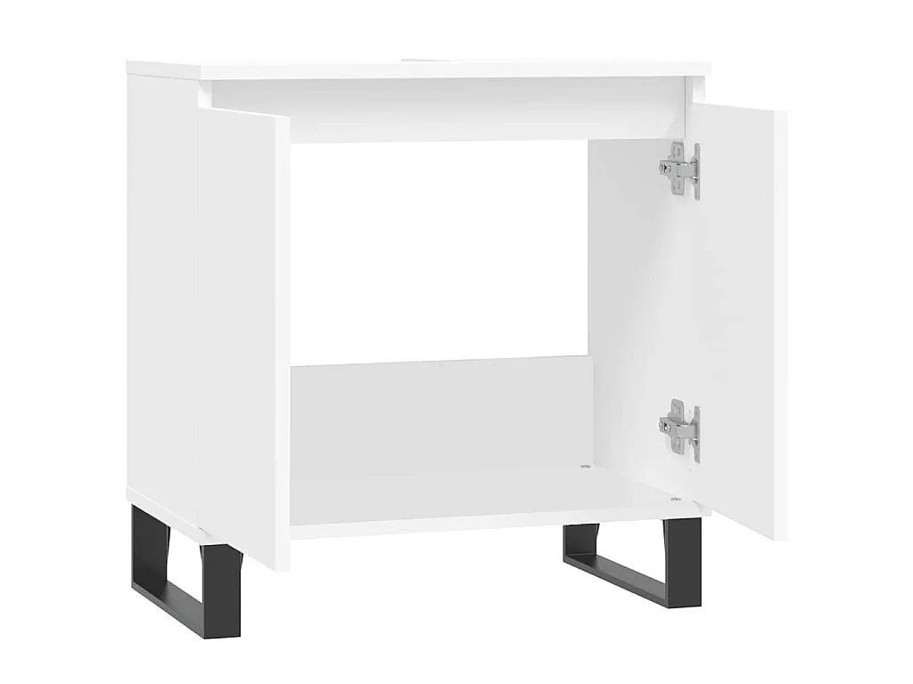Badezimmerschrank Weiß 58x33x60 cm Holzwerkstoff