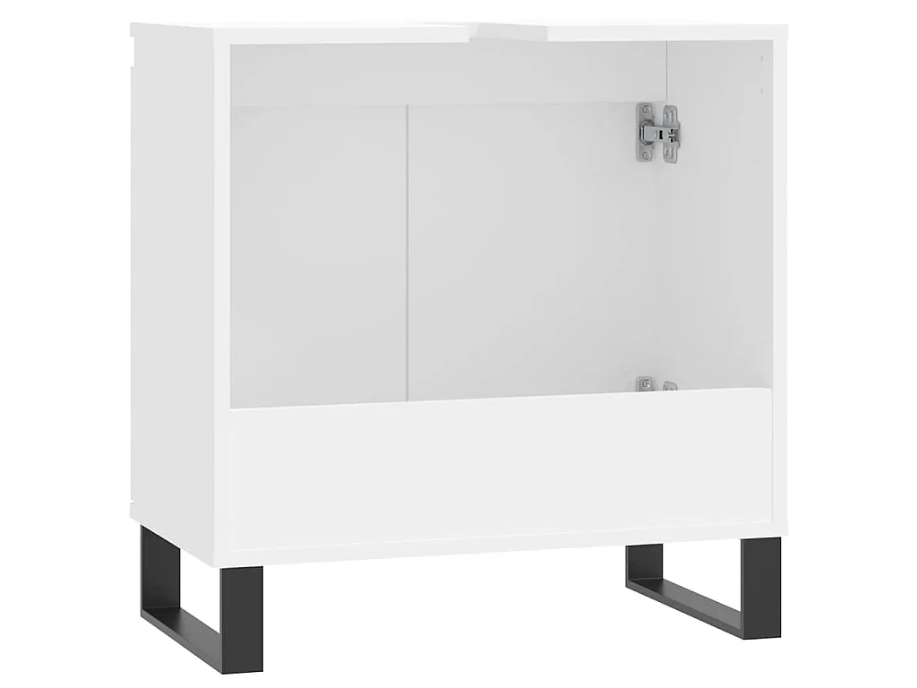 Badezimmerschrank Weiß 58x33x60 cm Holzwerkstoff