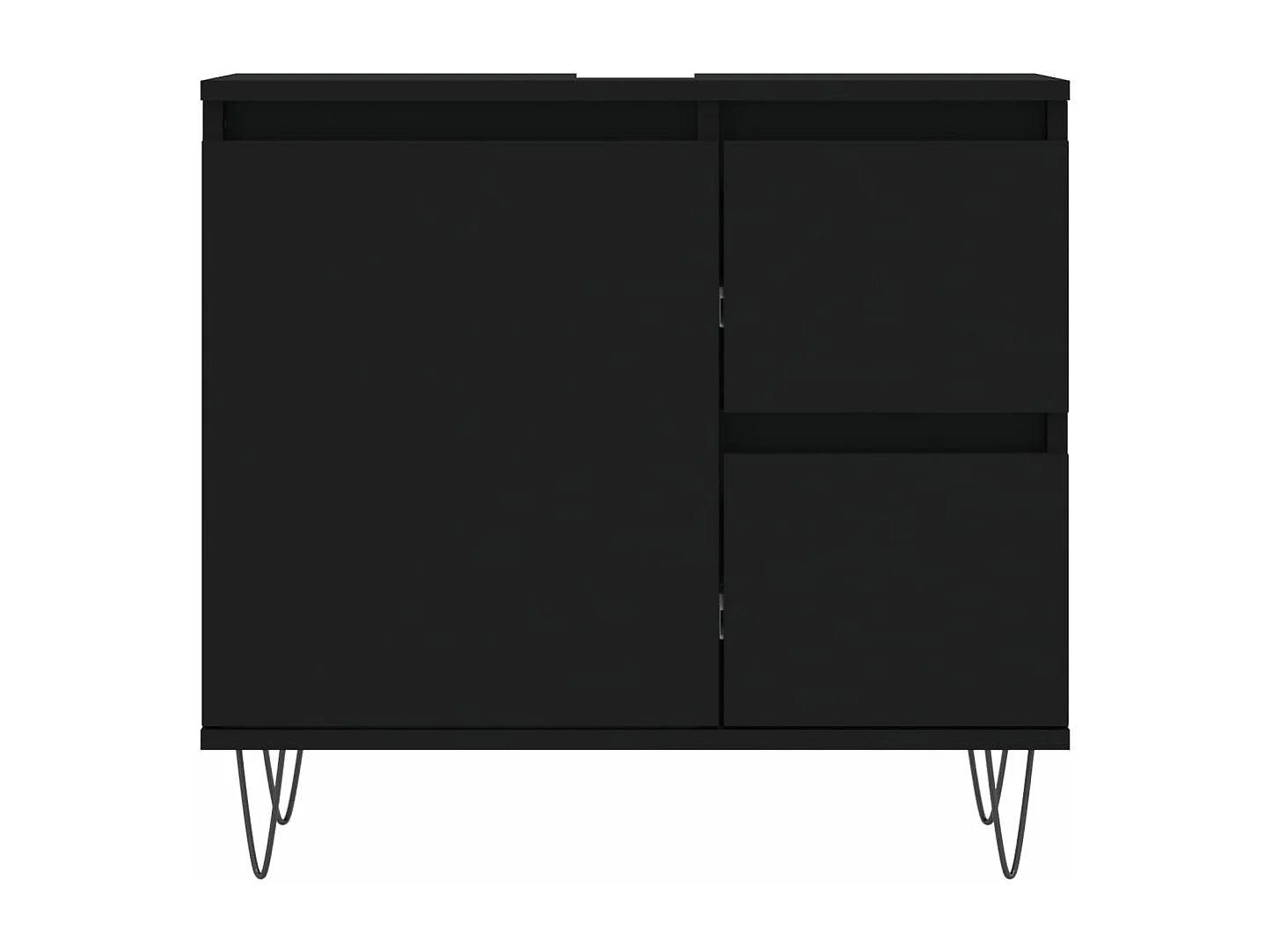 Ensemble de meubles salle de bain 3 pcs noir bois d'ingénierie