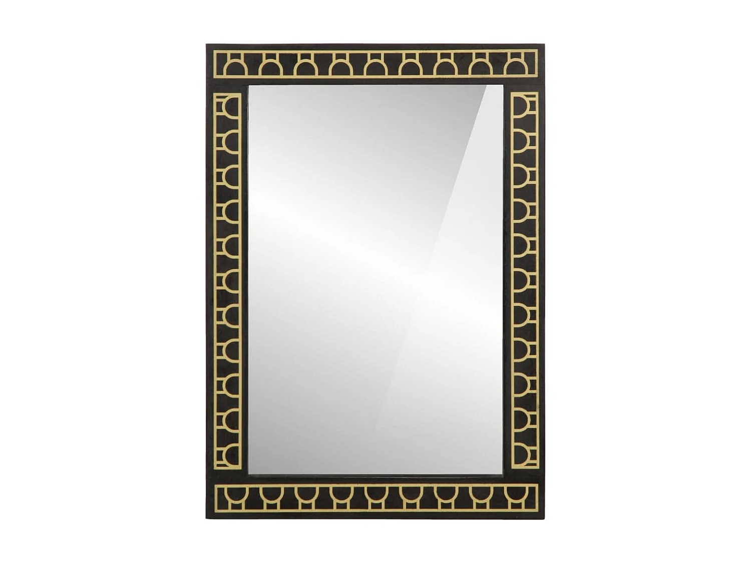 Miroir de bain 50x70x2,5 cm bois de manguier massif et verre