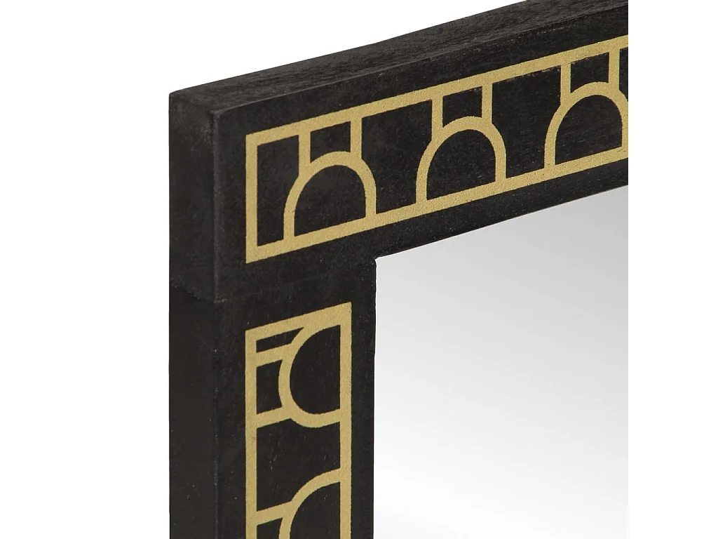 Miroir de bain 50x70x2,5 cm bois de manguier massif et verre