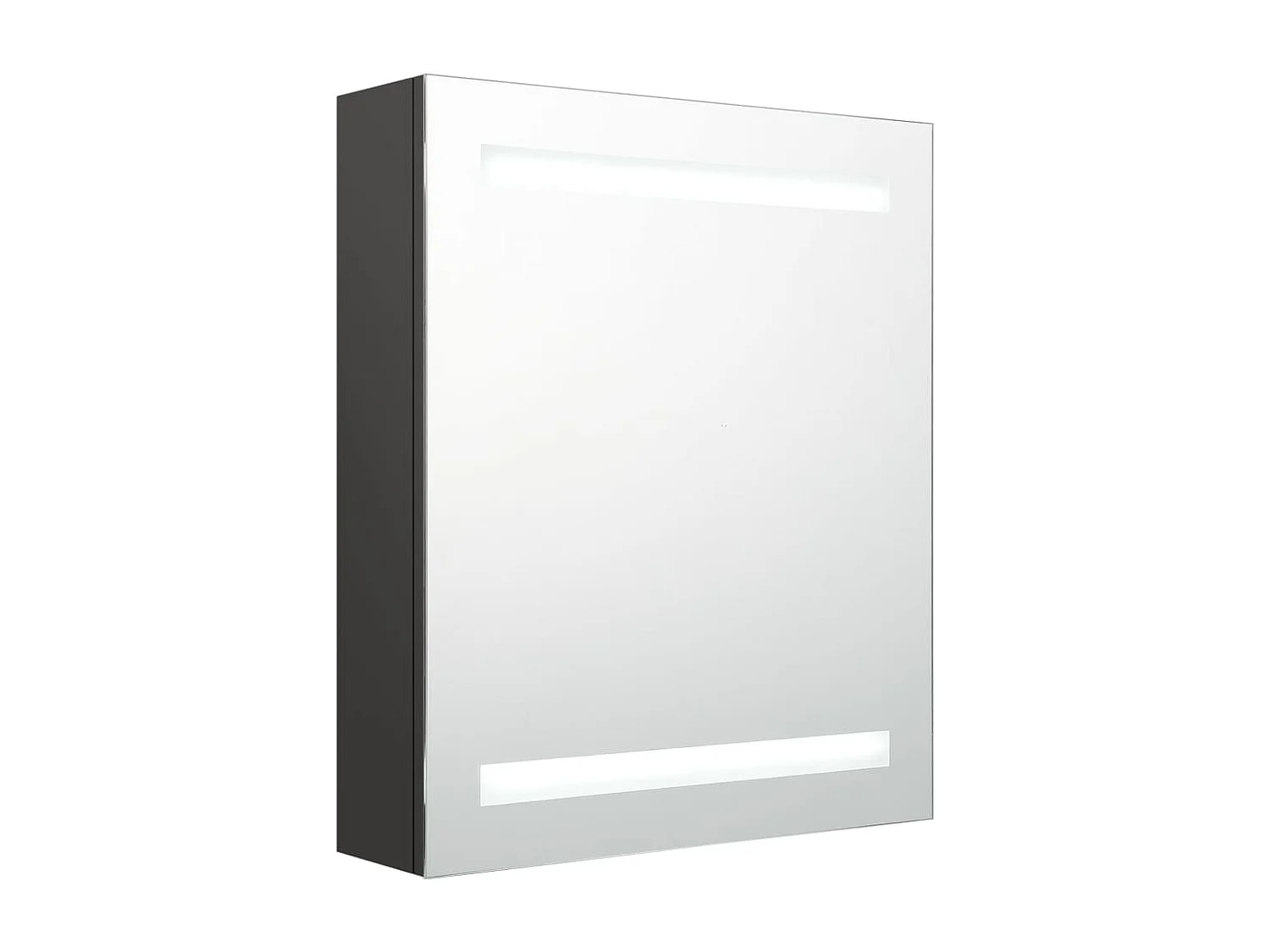 Armoire de salle de bain à miroir LED anthracite 50x14x60 cm