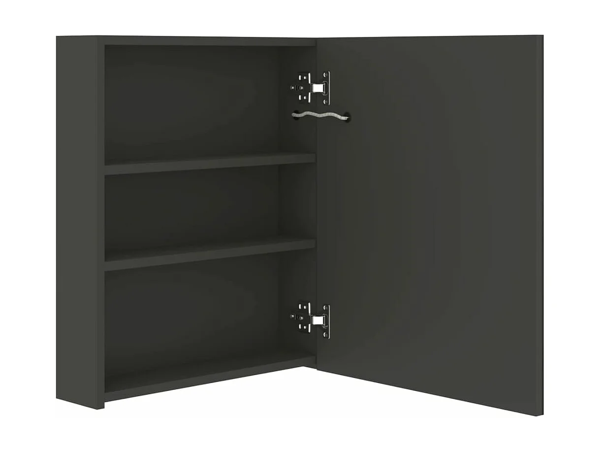 Armoire de salle de bain à miroir LED anthracite 50x14x60 cm