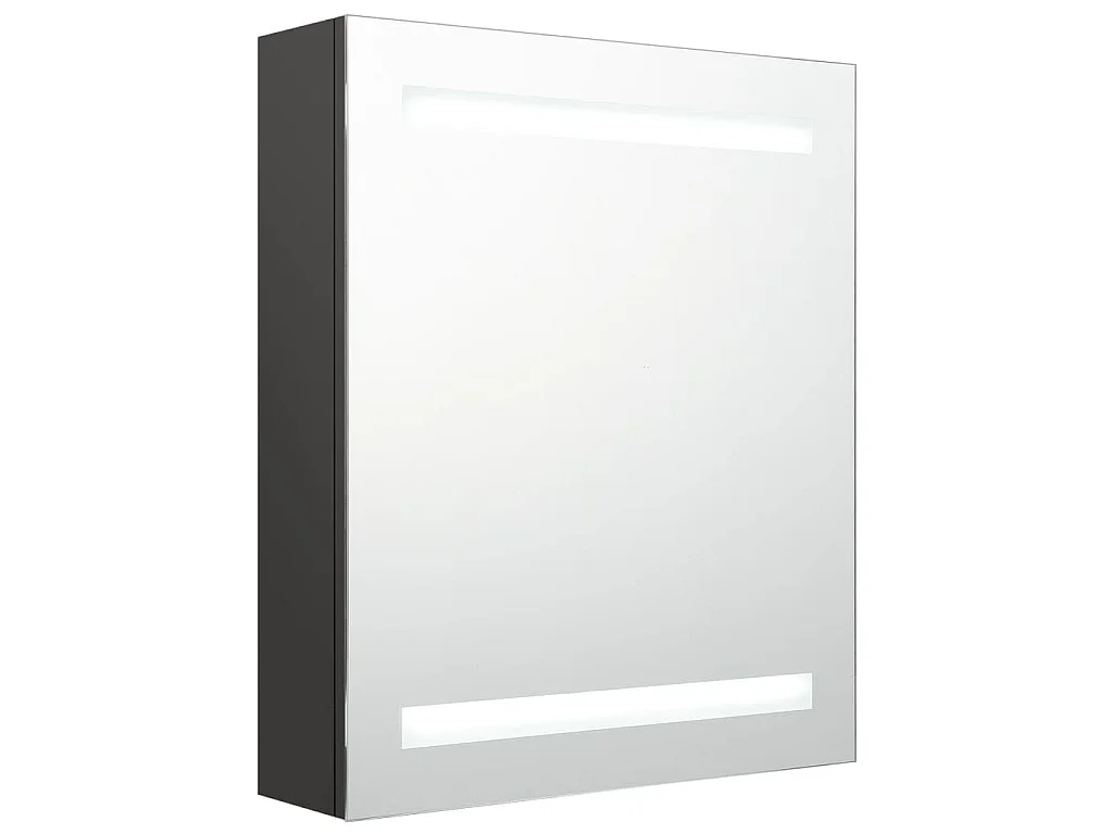Armoire de salle de bain à miroir LED anthracite 50x14x60 cm