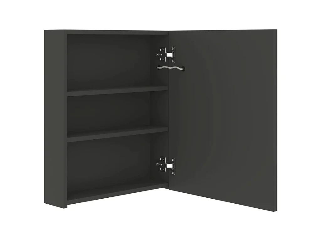 Armoire de salle de bain à miroir LED anthracite 50x14x60 cm
