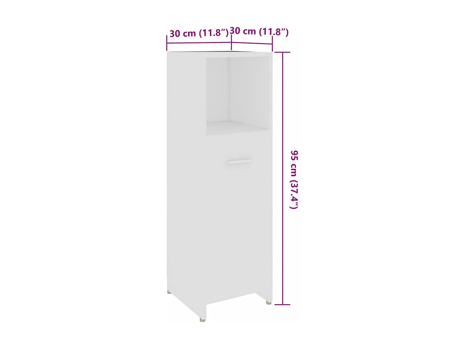 Set Mobili da Bagno 4 pz Bianco in Legno Multistrato