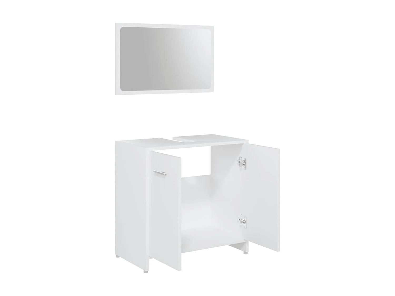 Ensemble de meubles de salle de bain 3pcs Blanc Bois ingénierie