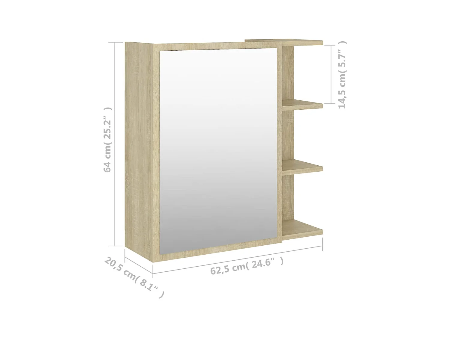 Armoire à miroir de salle de bain Chêne sonoma Bois ingénierie