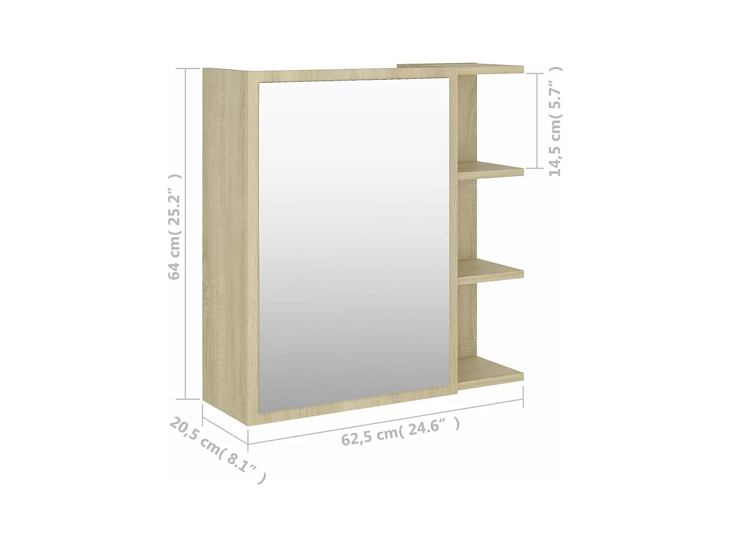 Armoire à miroir de salle de bain Chêne sonoma Bois ingénierie