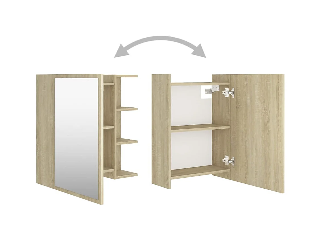 Armoire à miroir de salle de bain Chêne sonoma Bois ingénierie