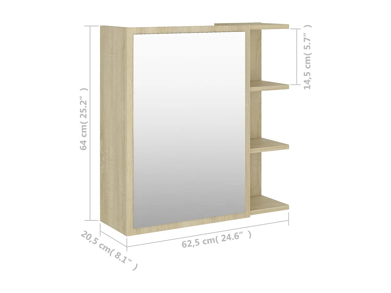 Armoire à miroir de salle de bain Chêne sonoma Bois ingénierie