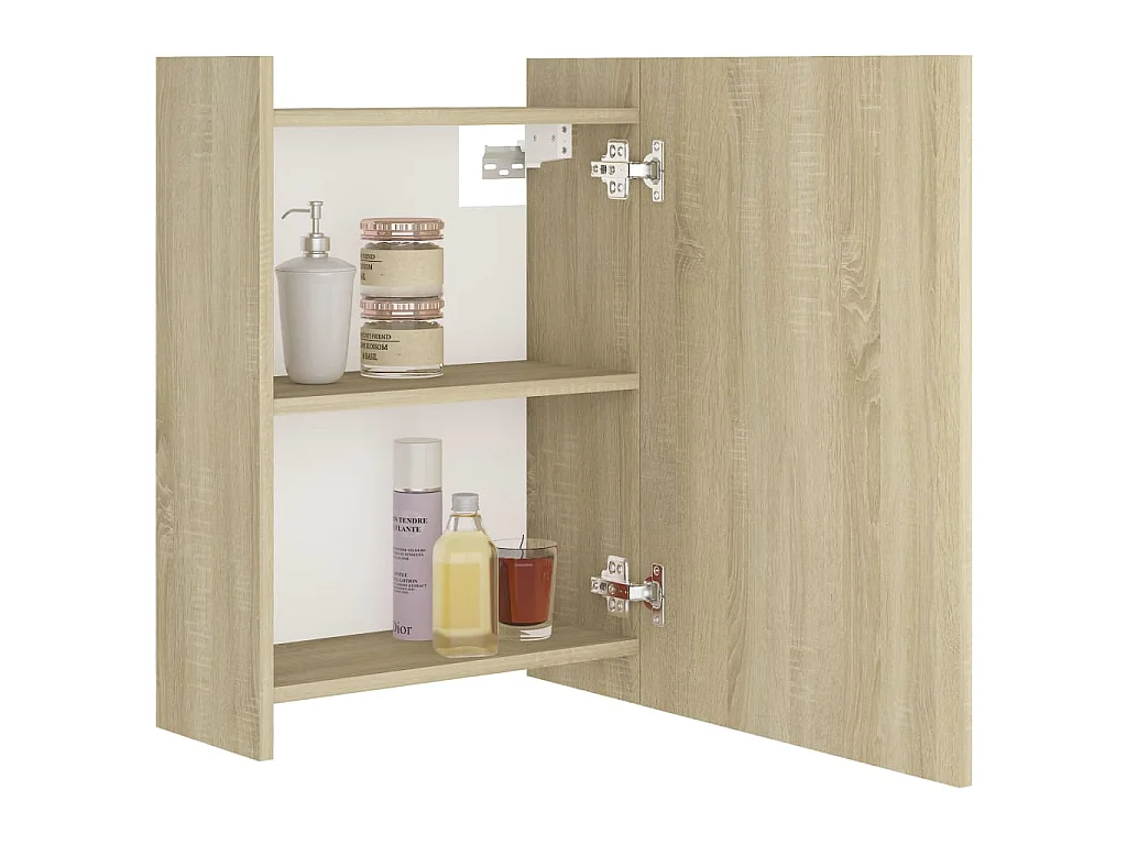 Badkamerspiegelkast 62,5x20,5x64 cm bewerkt hout sonoma eiken