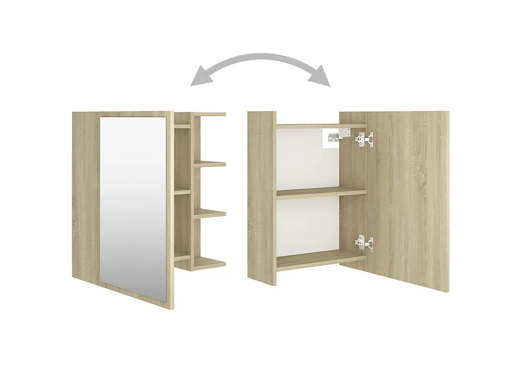 Badkamerspiegelkast 62,5x20,5x64 cm bewerkt hout sonoma eiken