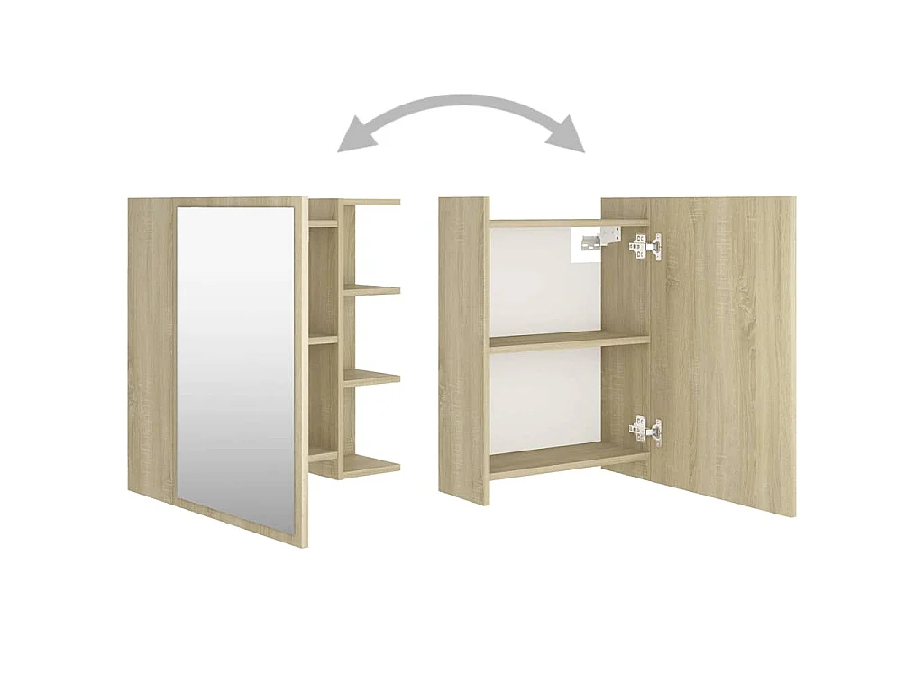 Armoire à miroir de salle de bain Chêne sonoma Bois ingénierie