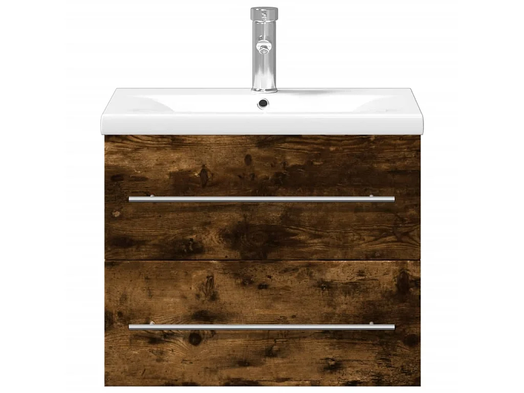 Mobile da Bagno con Lavabo Integrato Rovere Fumo