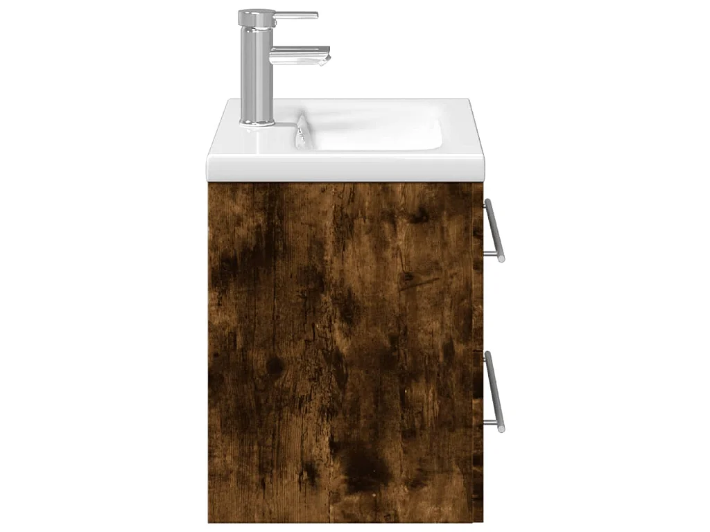 Mobile da Bagno con Lavabo Integrato Rovere Fumo