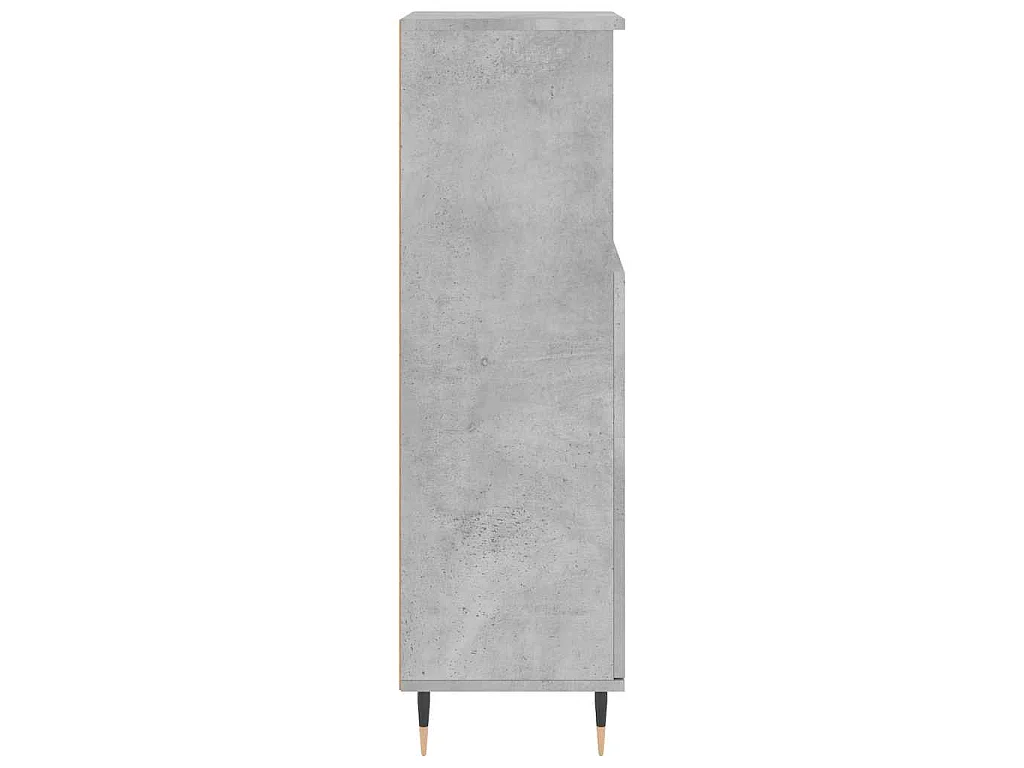 Armario de baño madera contrachapada gris hormigón 30x30x100 cm