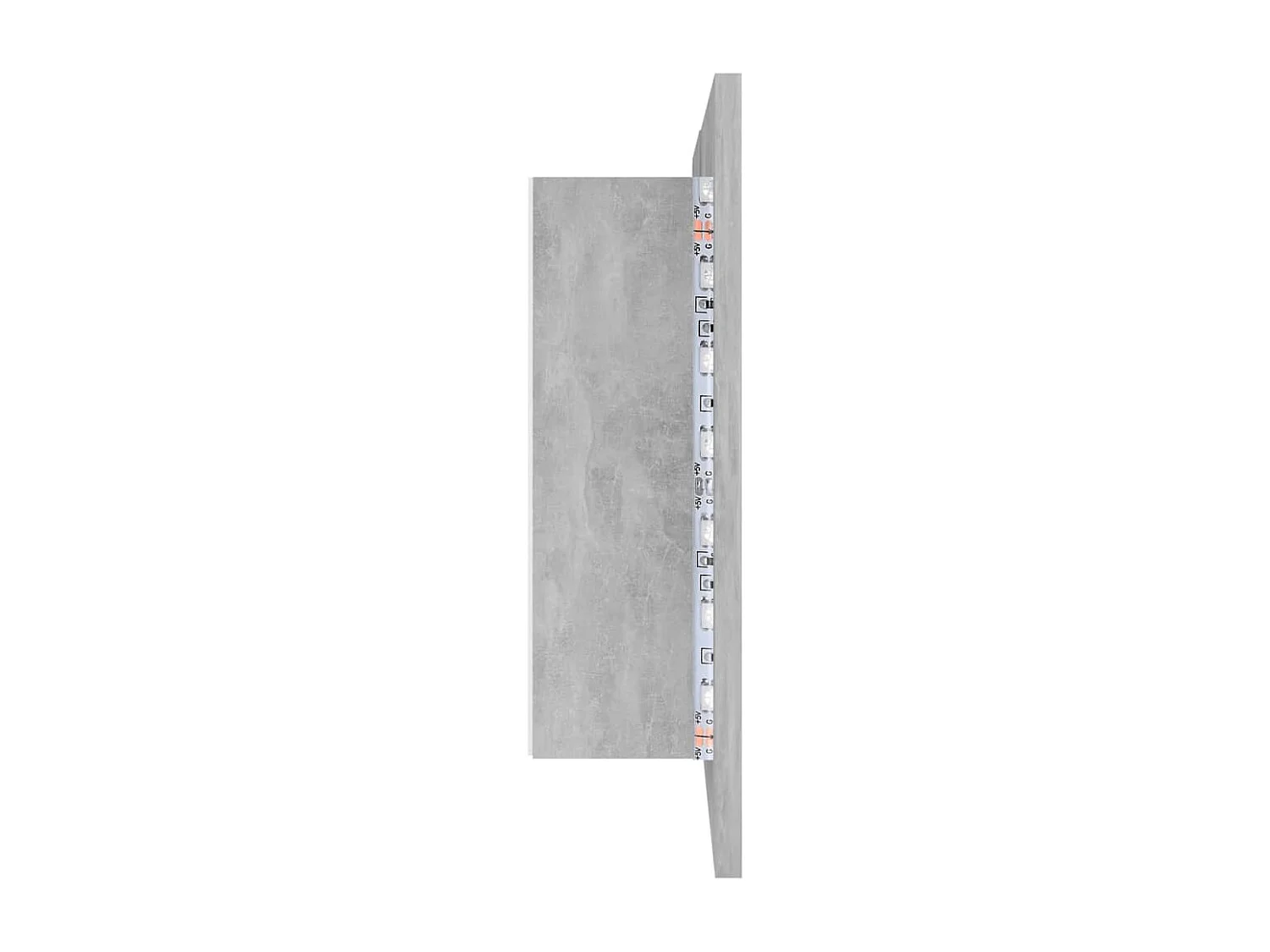 Armoire de salle de bain à miroir LED Gris béton Acrylique