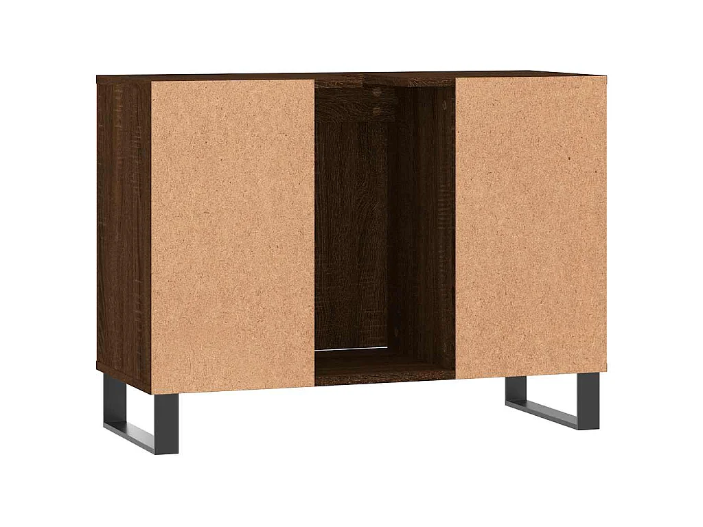Badschrank Braun Eichen-Optik 80x33x60 cm Holzwerkstoff