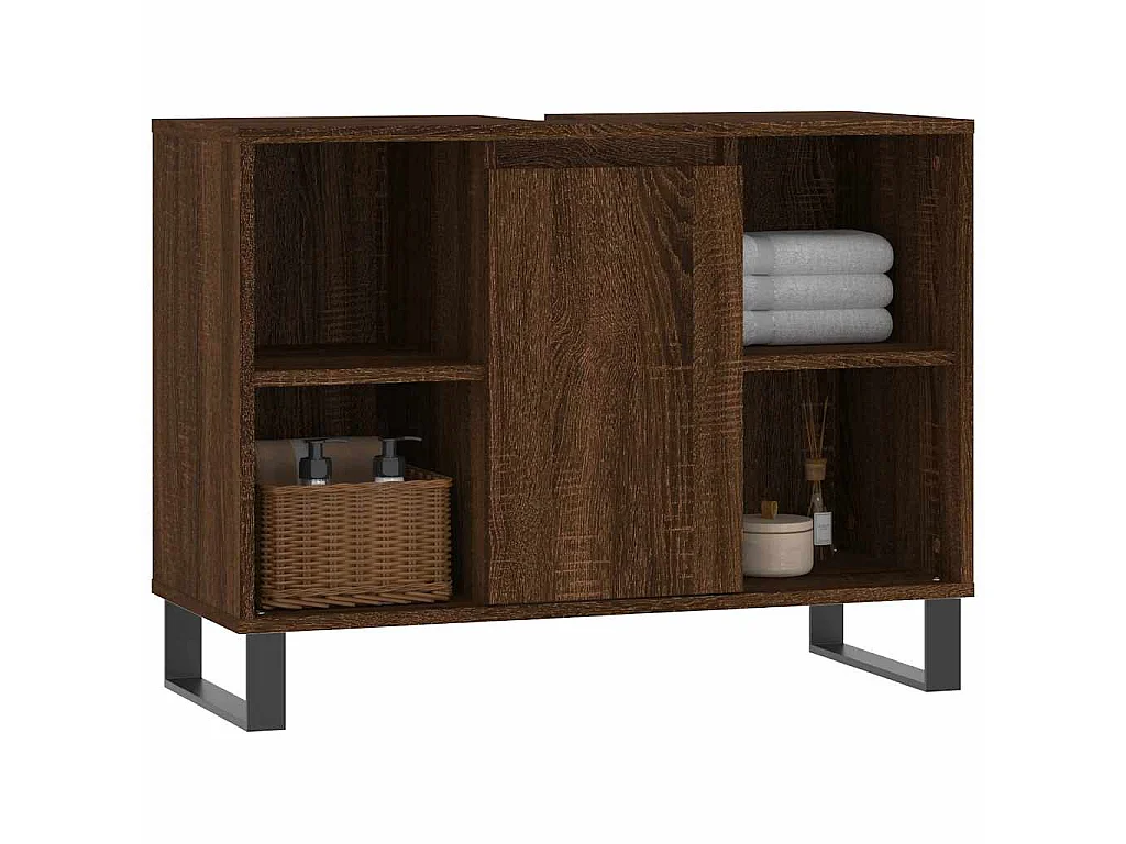 Armário casa banho 80x33x60 cm deriv.madeira carvalho castanho