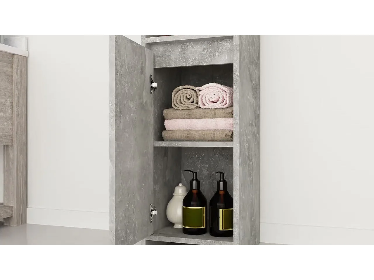 Armário casa de banho derivados de madeira cinzento cimento